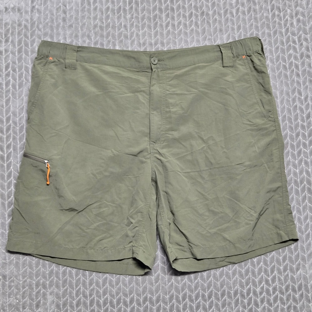 Orvis Trout Bum Mens XXL 42-44 Olive Green Nylon Fishing Hiking Cargo Shorts